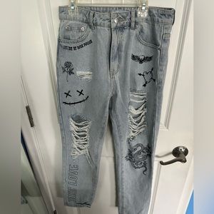 Adika toxic love ripped jeans. Size medium